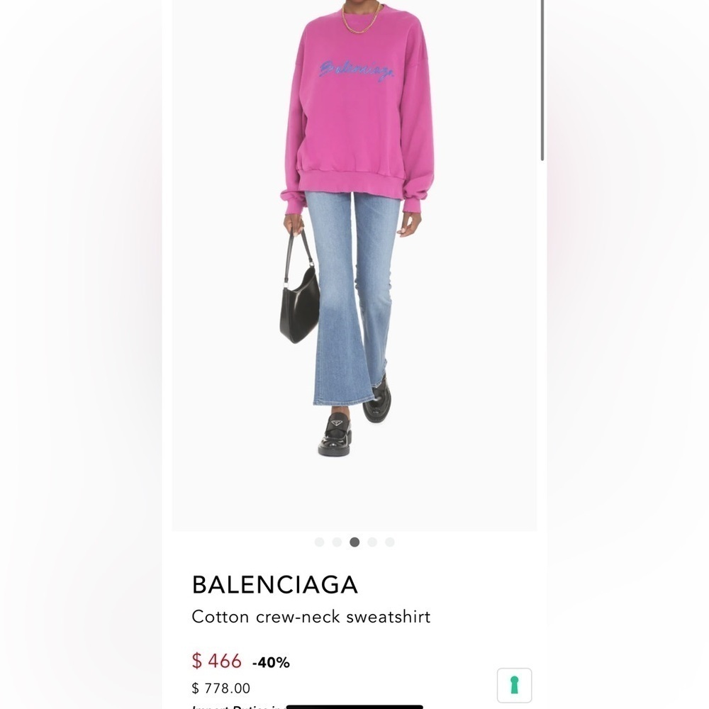 Balenciaga Ladies Dark Fuchsia Brushstroke Logo Print Sweatshirt - Picture 4 of 16